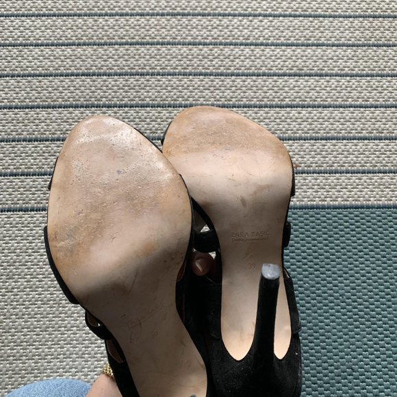 ZARA Black sandals heels (EUR 39 / US 8) - Picture 7 of 8